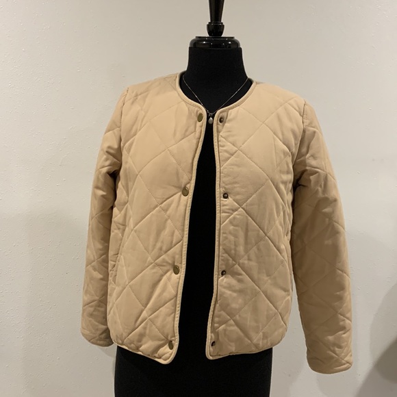 ROWIE THE LABEL QUILTED KAHKI COLOR SWEATER BUTTON UP SIZE SMALL - Picture 10 of 13